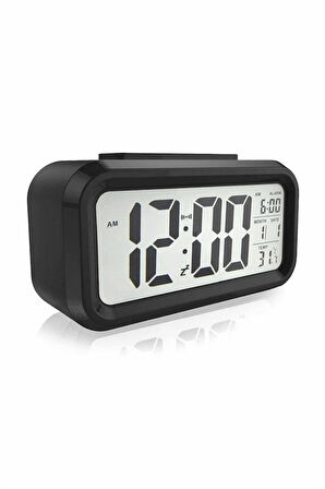 Dijital Masa Saati Takvim Çalar Saat Alarmlı Işıklı Led Ekran Pilli