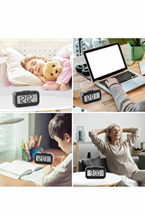 Dijital Işıklı Alarmlı Çalışma Masası Ekran Pilli Çalar Saat