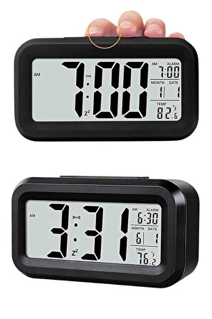 Gece Dijital Masa Saati Dijital Alarmlı Led Ekran Pilli Çalar Saat