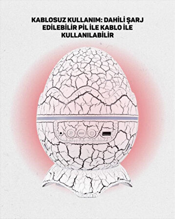 Dinozor Yumurtası Tasarımlı Projektörlü Gece Lambası