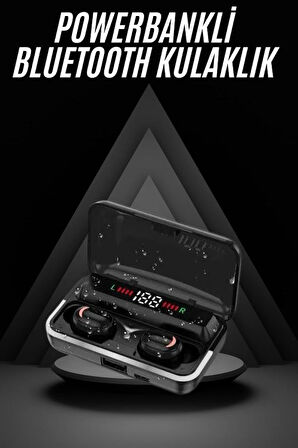 Bluetooth Kulaklık Dijital Şarj Göstergeli Powerbankli Bass Özellikli Kablosuz Kulakiçi 5.1 Mikrofonlu