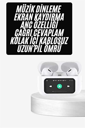 Dokunmatik Ekranlı ANC/ENC Yeni Nesil Pro Bluetooth Kulaklık Dokunmatik Ekran