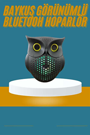 Baykuş Görünümlü Işıklı Bluetooth Speaker Bluetooth Hoparlör