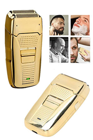 Sakal Kesme Tıraş Makinesi Paslanmaz Çelik Gold Şarjlı