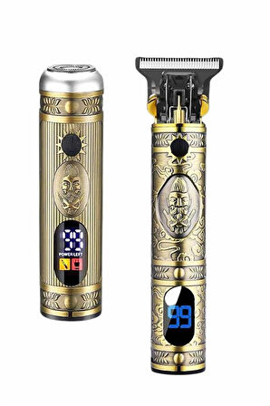 Profesyonel Saç Sakal Vücut Kulak ve Burun Tıraş Makinesi 3 Başlıklı