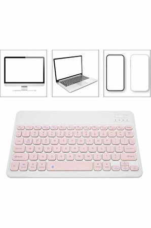 Bluetooth Şarj Edilebilir Mini Q Klavye Kablosuz Taşınabilir