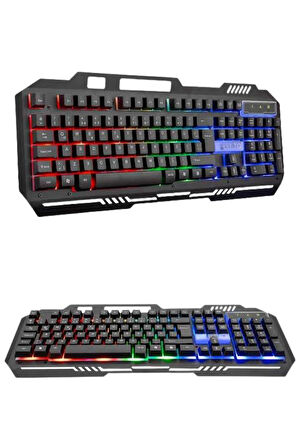 RGB Işıklı Gaming Oyuncu Klavye Q Klavye Mouse Hediyeli