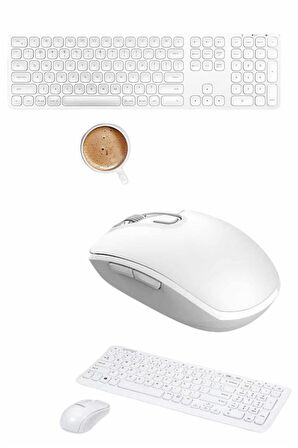 Klavye Mouse Seti Sessiz Kablosuz Türkçe TV  PC Uyumlu