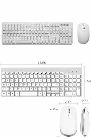 Klavye Mouse Seti Sessiz Kablosuz Türkçe TV  PC Uyumlu