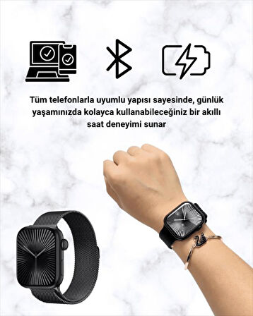 SQ-16 Mini Series 10 Akıllı Saat – 3 Kordon + Hediye Bileklik