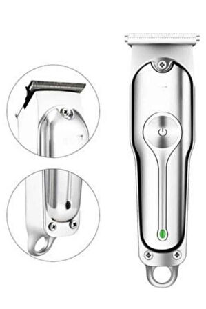 Paslanmaz Çelik Bıçaklı Kablosuz Şarjlı Dijital Göstergeli Tıraş Makinesi