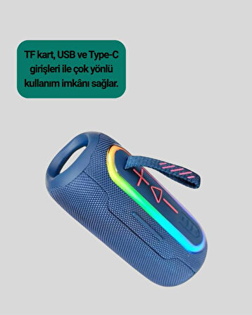 Renkli LED Işıklı Kablosuz Hoparlör IP67 Sertifikalı