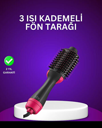 Negatif İyon Teknolojili Saç Kurutma ve Şekillendirme Fırçası