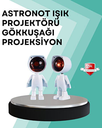 360° Ayarlanabilir Başlıklı Astronot Gece Lambası