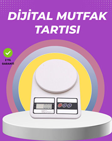 Beyaz Plastik Dijital Mutfak Tartısı – 24x16.8x1.5cm