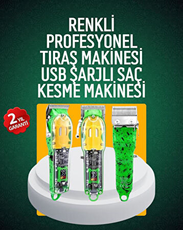 USB Şarjlı Şeffaf Gövdeli Saç Kesme Cihazı