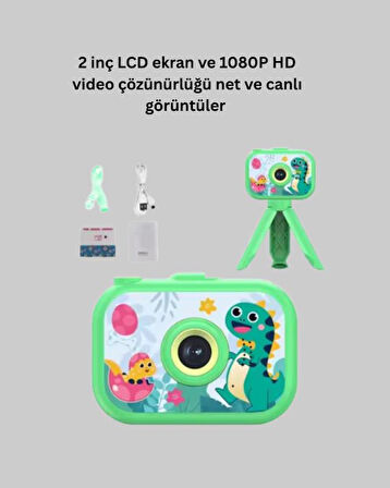 1080P HD Çocuk Vlog Kamerası – Tripod ve Eğitici Oyunlarl