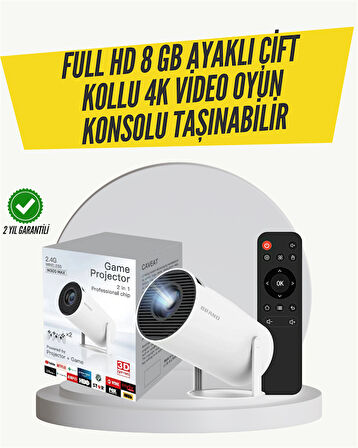 Kablosuz 4K Projeksiyon – Wi‑Fi 6 & Bluetooth 5.0 ile Oyun ve Uygulama Merkezli