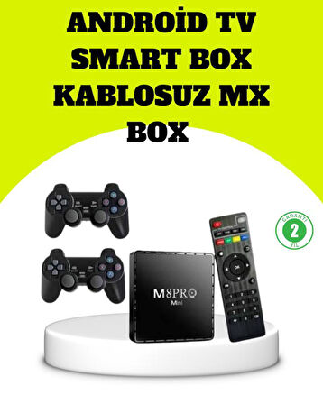 M8Pro Android TV Box ve Retro Oyun Konsolu 64GB