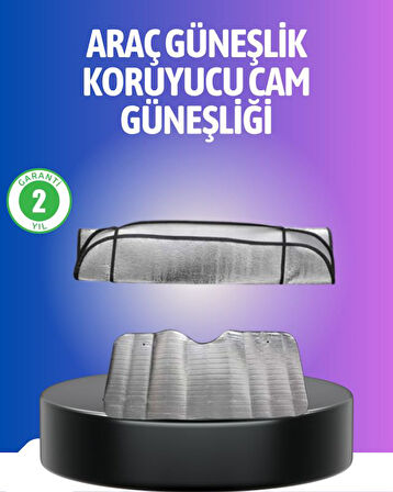 Metalize Reflektör Yüzeyli UV Koruyucu Araç Güneşliği – Serin ve Güvenli Sürüşler İçin
