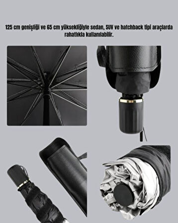 UV Korumalı Şemsiye Tipi Oto Güneşliği - Geniş Araç Uyumu