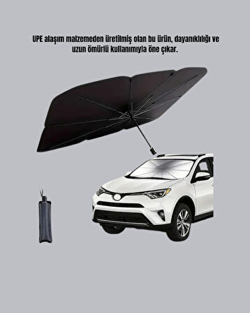 UV Korumalı Şemsiye Tipi Oto Güneşliği - Geniş Araç Uyumu