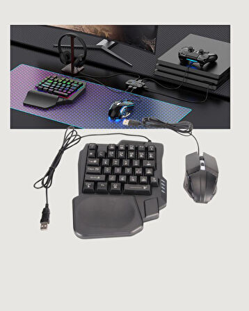 RGB Klavye + Mouse + Dönüştürücü Seti – Mobil Oyunlarda Üstün Kontrol