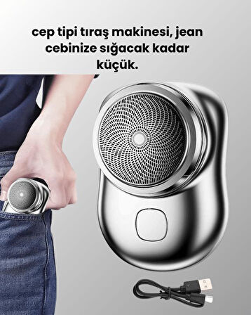 Mikro titreşim motorlu, düşük sesli, USB girişli tıraş makinesi