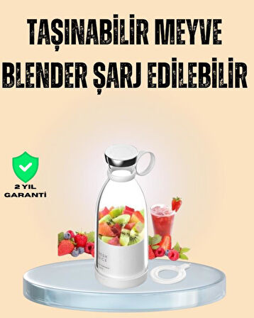 1200mAh Şarjlı, Hafif ve Pratik Taşınabilir Blender