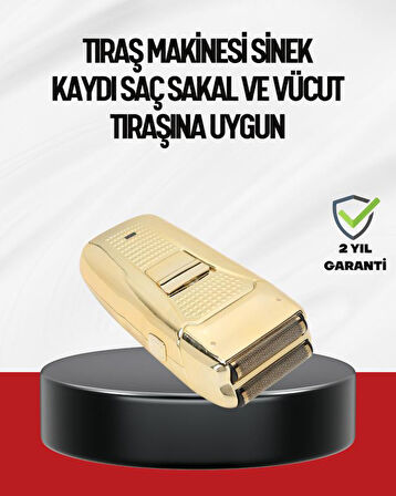 Altın Kaplama Kablolu Erkek Tıraş Makinesi Favori Aparatlı