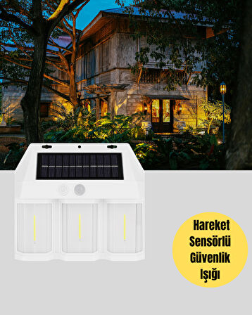 3 in 1 Solar Duvar Lambası – IP65 Su Geçirmez, Hareket Sensörlü