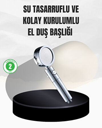 Kolay Montajlı 3 Modlu Yüksek Basınç Duş Başlığı