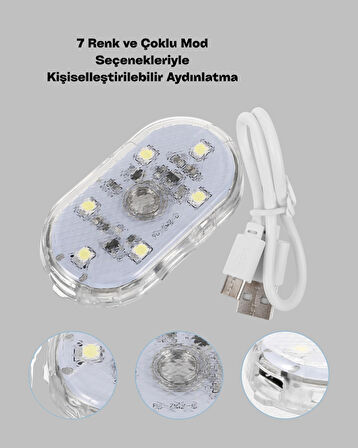 USB Şarjlı Kablosuz Manyetik Montajlı Mini LED Işık