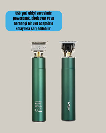 Koyu Yeşil Profesyonel Metal Gövdeli Saç Kesme Makinesi
