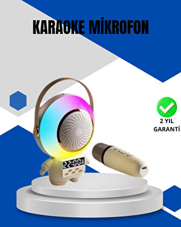 Kablosuz Mikrofonlu Astronot Tasarım Bluetooth Speaker Karaoke