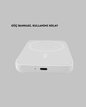 Manyetik Kablosuz Powerbank – iPhone 12/13/14/15 Uyumlu, Hızlı Şarjlı, Ultra Hafif