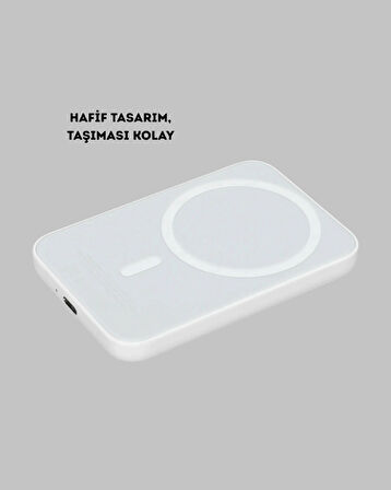 5000mAh Manyetik Powerbank – iPhone Serisi İçin Taşınabilir Kablosuz Şarj Cihazı