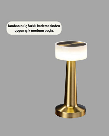 Modern USB'li Kablosuz Masa Lambası – Minimalist Tasarım, 3 Farklı Parlaklık