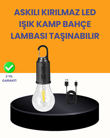 Akıllı Sensörlü USB Şarjlı Kamp Lambası
