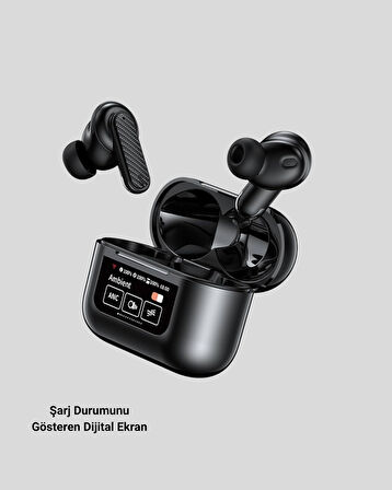 ANC Teknolojili Kablosuz Bluetooth Kulaklık – Dokunmatik, Dijital Göstergeli, Yüksek Ses Kalitesi