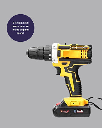 Şarjlı Darbeli Matkap Seti – 2 Bataryalı, 24W Güç, 24 Parça Aksesuar, LED Işıklı