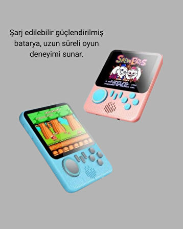 Retro Oyun Konsolu – 3.5 İnç Ekran, 666 Klasik Oyun, TV Bağlantılı