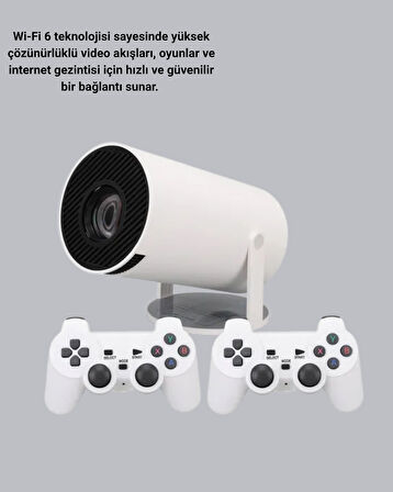 Wi-Fi 6 ve Bluetooth 5.0 Destekli 4K Akıllı Projeksiyon Cihazı