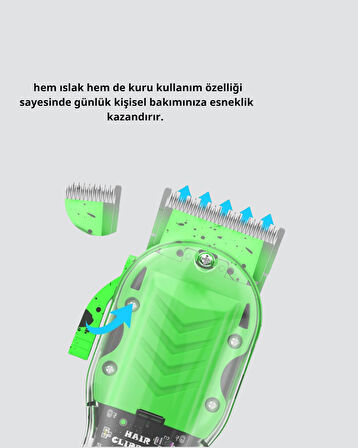 Suya Dayanıklı Çok Amaçlı Tıraş Makinesi – Islak & Kuru Kullanım, Seyahat Uyumlu