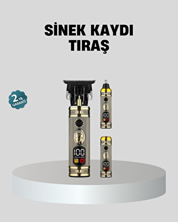 T Bıçaklı Profesyonel Saç ve Sakal Düzeltici – 8 Kılavuz Tarağı, 2’si 1 Arada Burun ve Sakal Trimmer