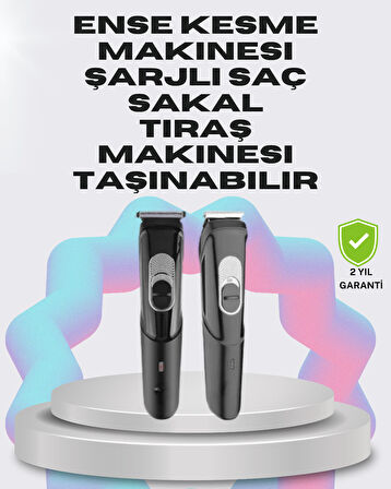 Taşınabilir Şarjlı Saç Sakal Tıraş Makinesi – 3 Taraklı, Sessiz ve Ergonomik