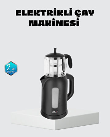Sinbo Elektrikli Çay Makinesi 1.7 L Su Isıtıcı ve Cam Demlikli Güvenli Kullanım