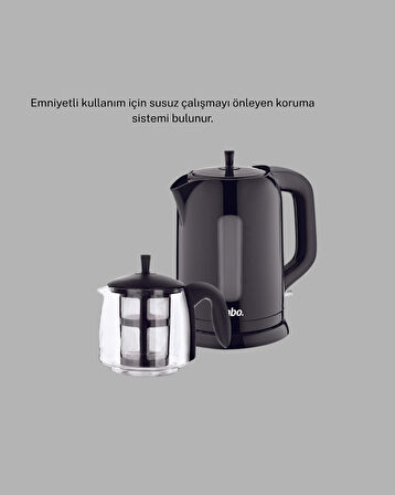 Çaycı Cam Demlikli 1800W Güçlü ve Sıcak Tutmalı Elektrikli Çay Makinesi