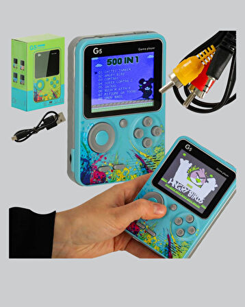 G5 Retro Oyun Konsolu 500 Klasik Oyunlu 3 İnç HD Ekran ve TV Bağlantılı