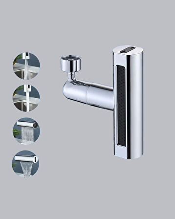 4 Fonksiyonlu Musluk Başlığı 360 Derece Dönebilen ve Su Tasarruflu